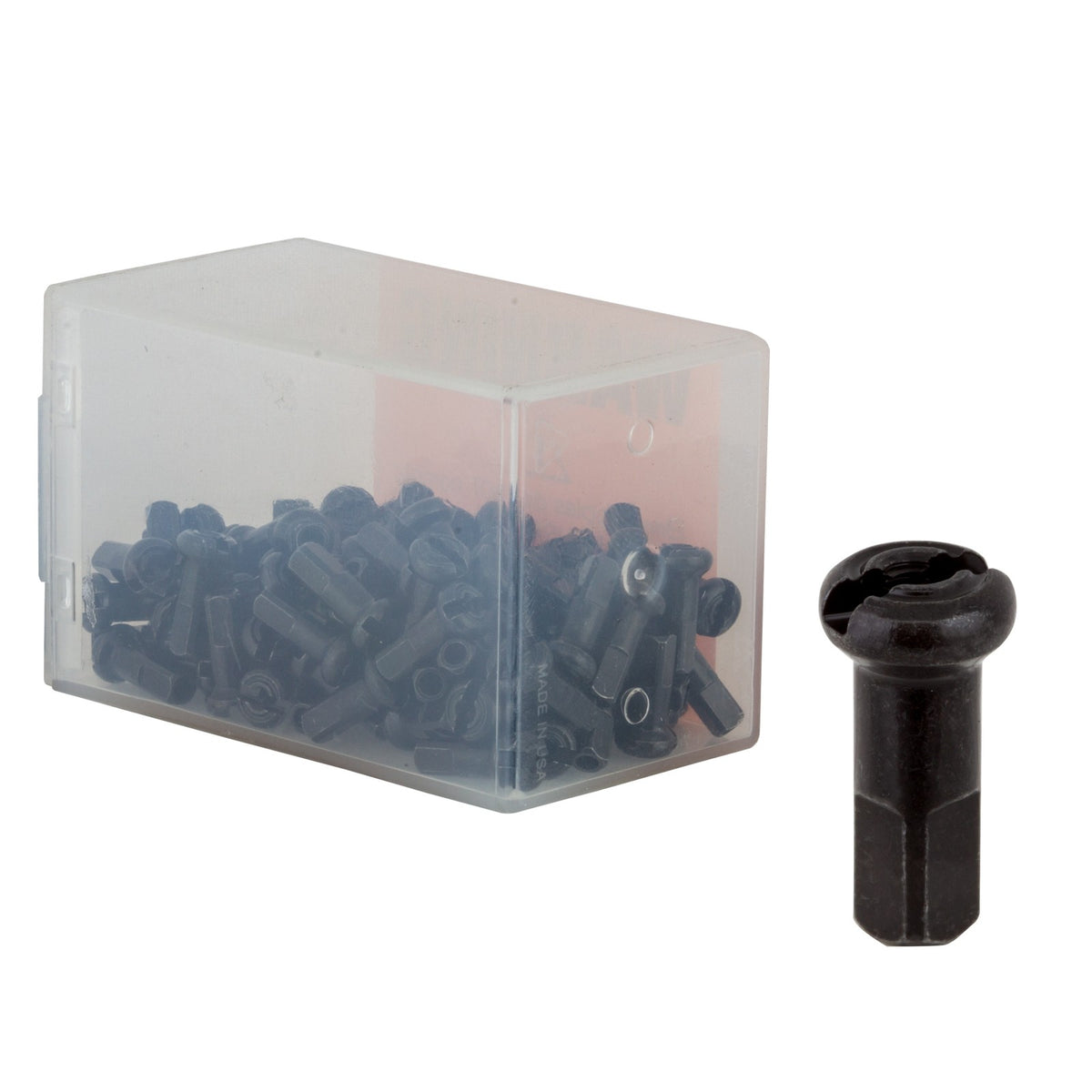 DT Swiss Standard Spoke Nipples - Brass, 1.8 x 12mm, Black, Box of 100 1