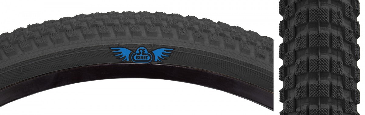 Pack of 2 SE Bikes Cub 24 x 2.0 Clincher Wire TPI 65 Black/Black Reflective BMX 2