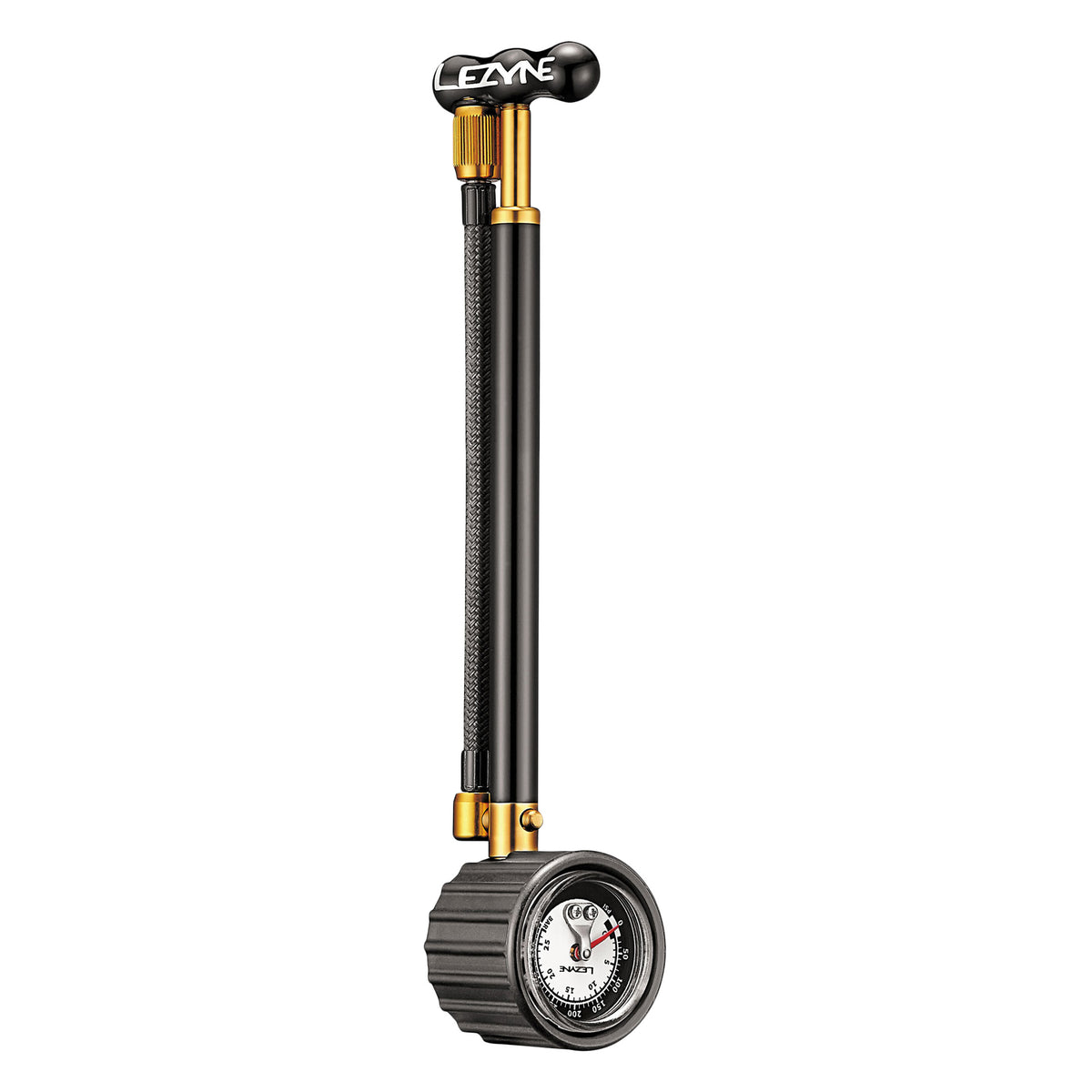 Lezyne Shock Drive Pump with Braided Hose and 400psi Gauge, Black 1