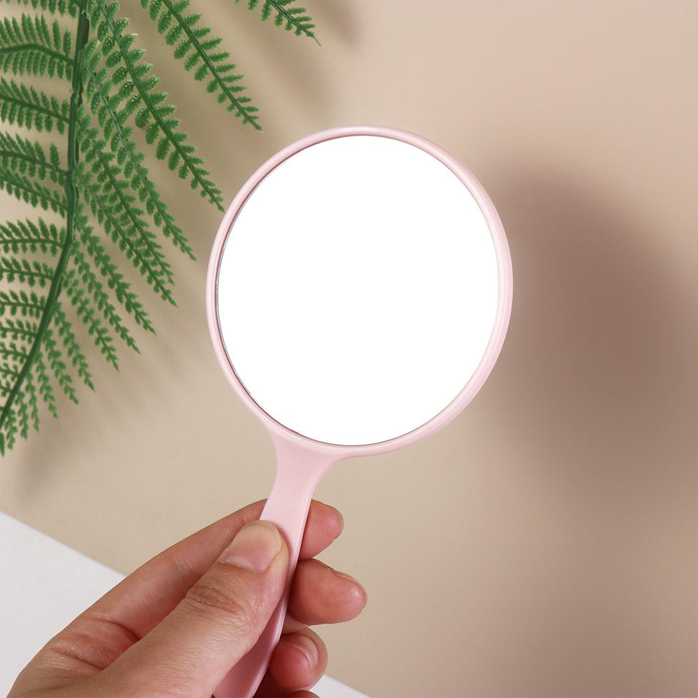 1pc Makeup Mirror Durable Handle Handheld Mirror Anti-Fall