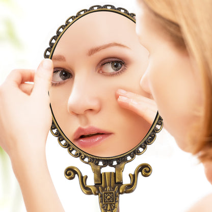 Zinc Alloy Handheld Compact Mirror Makeup Mirror Handle