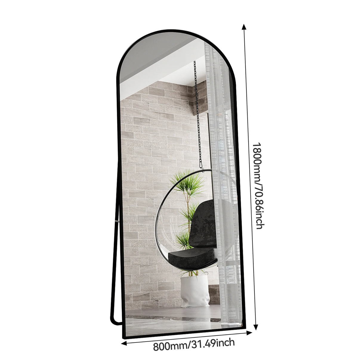 Rosahqnda Full Length Mirror 53x162cm Standing Mirror Wall