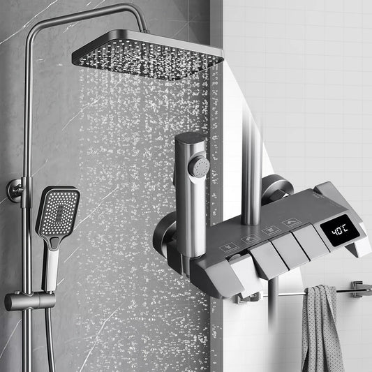 Smart Digital Display Shower Faucet Piano Style Rainlfall