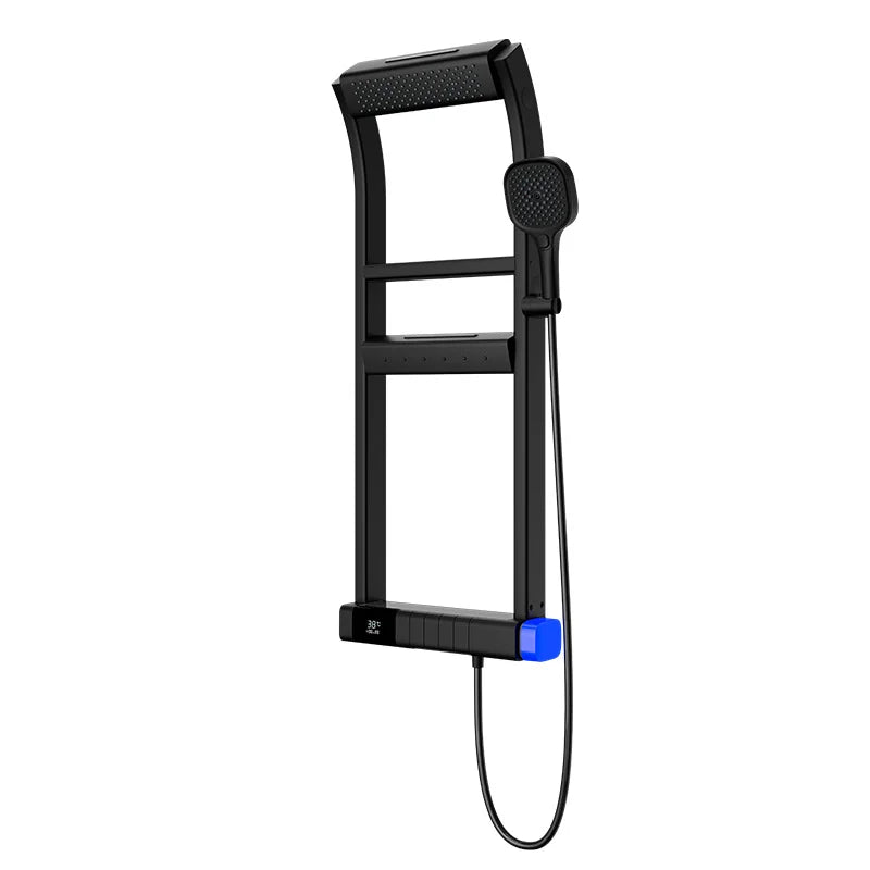Black Multi-Function Shower System Bathroom Wall Mounted