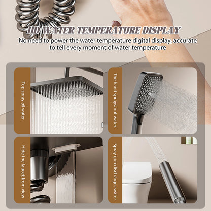 Functions Piano Keys Bathroom Shower Faucet Digital Temperature
