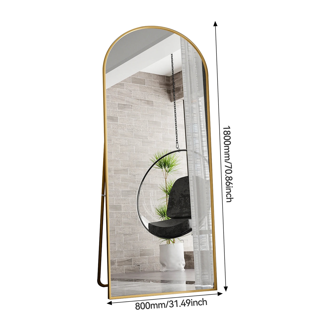 Rosahqnda Full Length Mirror 53x162cm Standing Mirror Wall