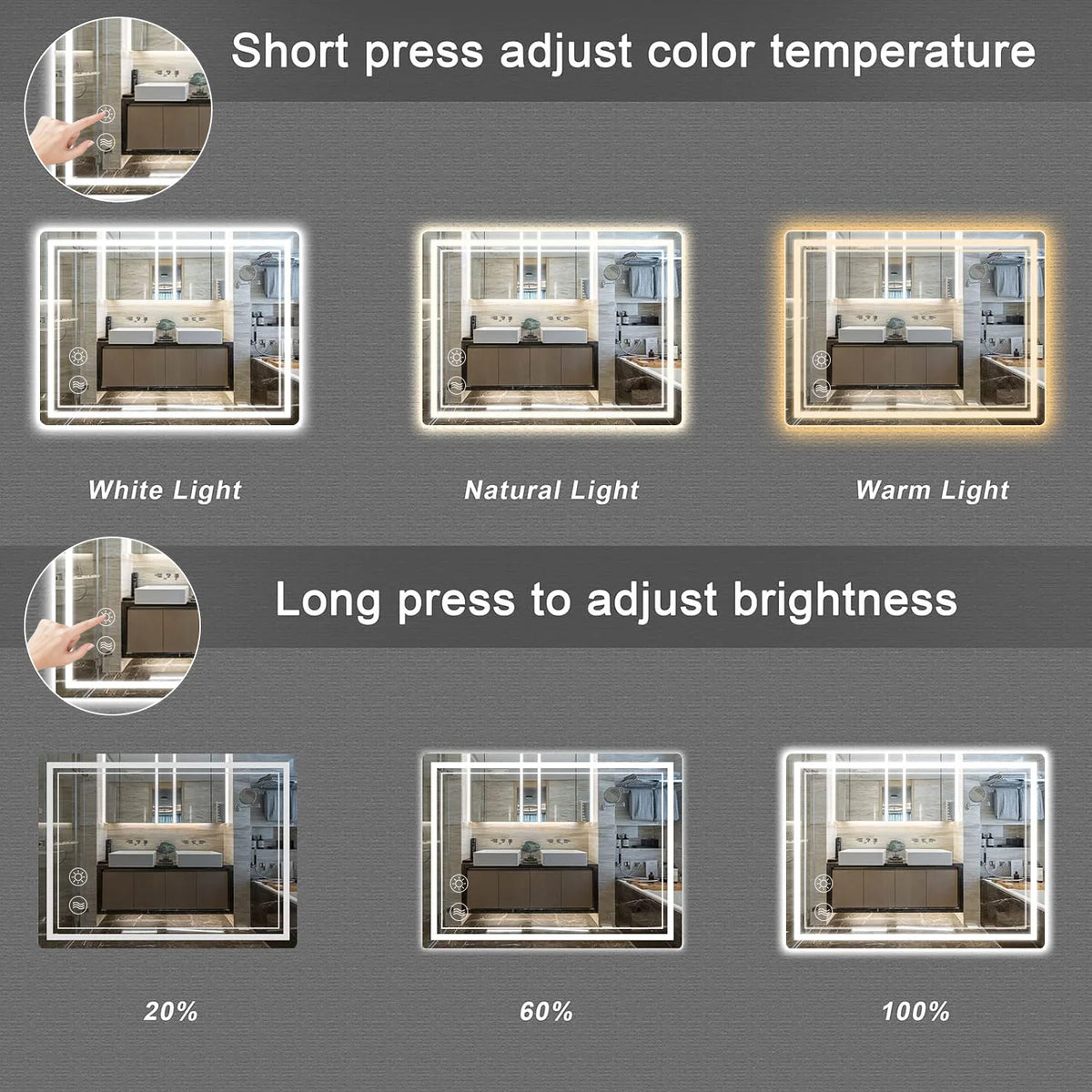 Bathroom Mirror Led Lights Illuminated Bathroom Mirror Wall