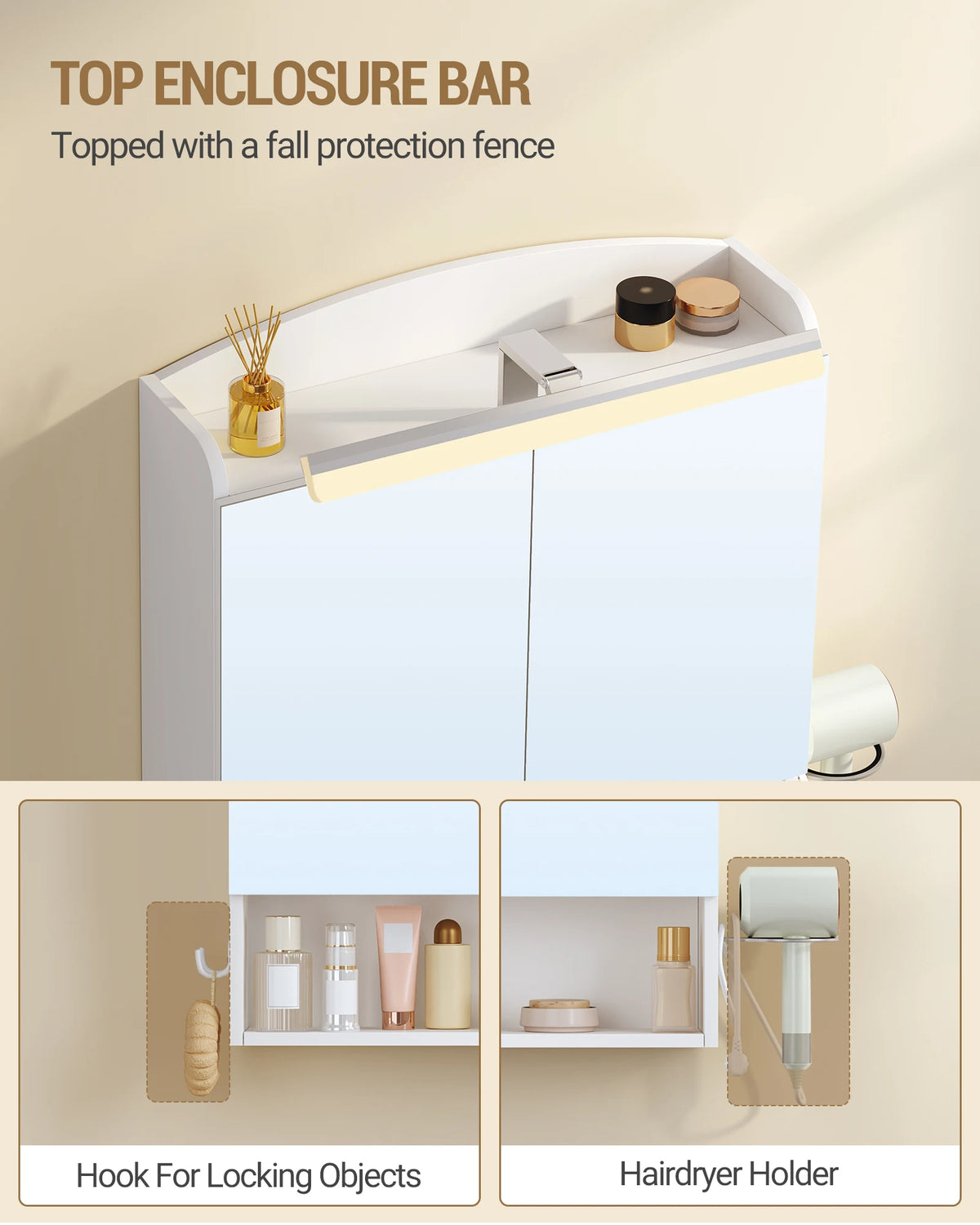 Bathroom Mirror Cabinet Lighting Mirror Wall Cabinet Hair