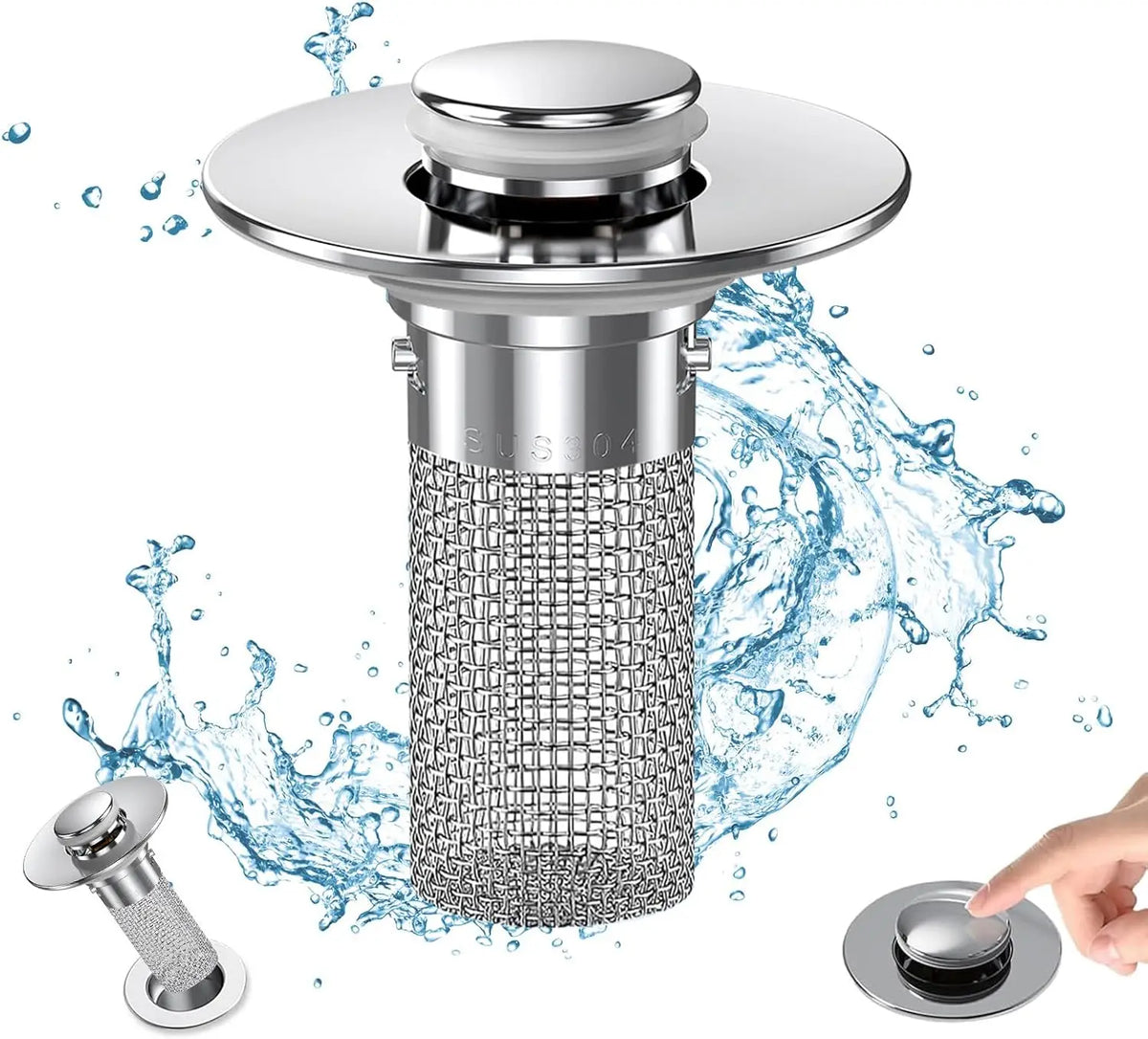 Bathroom Sink Drain Strainer - Pop-Up Filter Removable