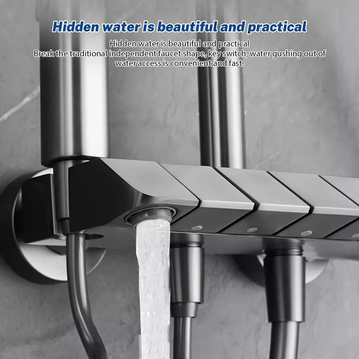 Smart Digital Display Shower Faucet Piano Style Rainlfall