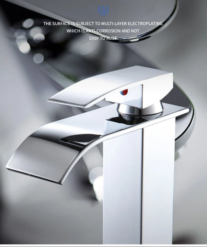 Luxury Black White Gold Waterfall Faucet Cold Pipe