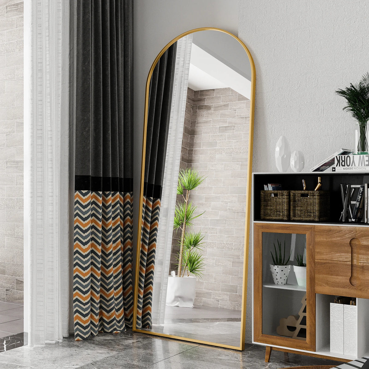 Rosahqnda Full Length Mirror 53x162cm Standing Mirror Wall