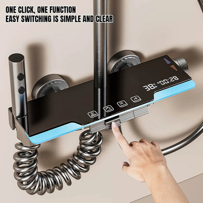 Functions Piano Keys Bathroom Shower Faucet Digital Temperature