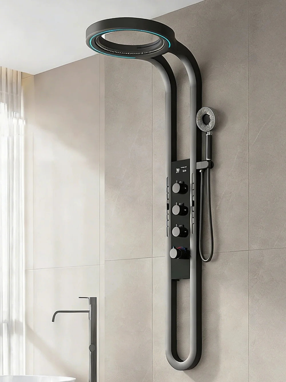 Wall Mounted Light Shower Faucet Panel Led Digital