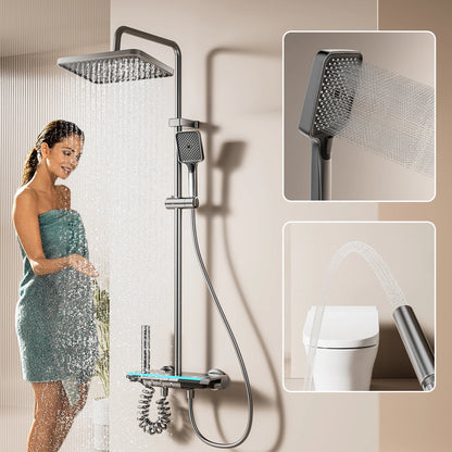 Functions Piano Keys Bathroom Shower Faucet Digital Temperature
