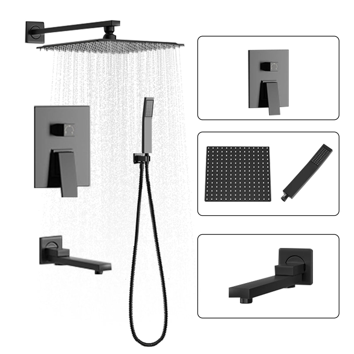 Smart Digital Display Shower Faucet Piano Style Rainlfall