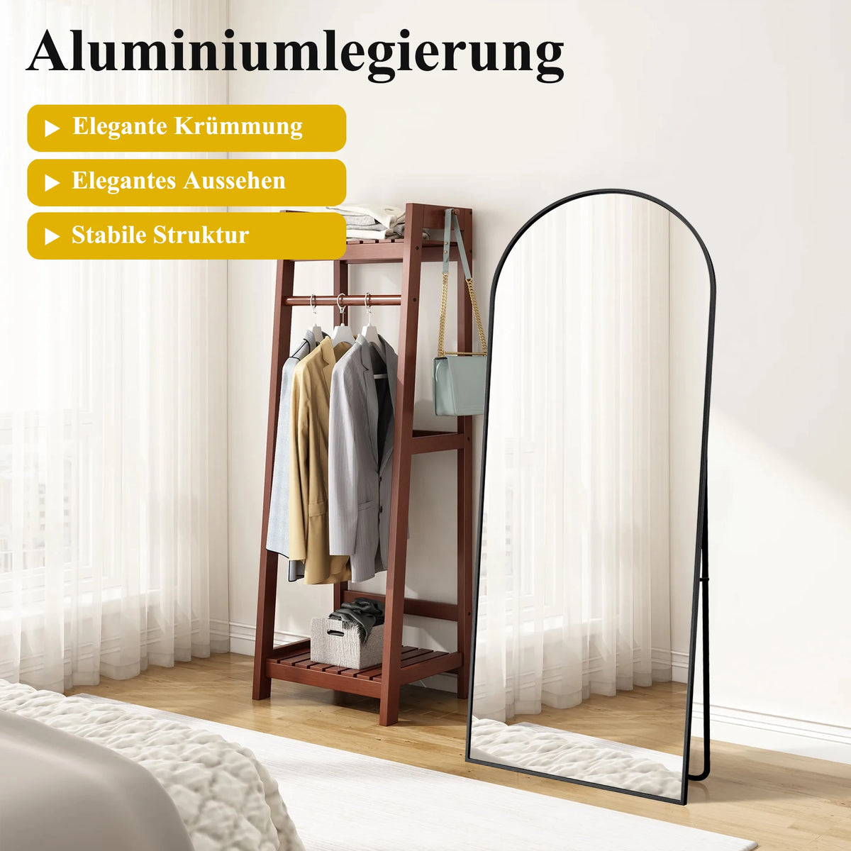 Freestanding Mirror 164 54 Cm Aluminum Alloy Frame