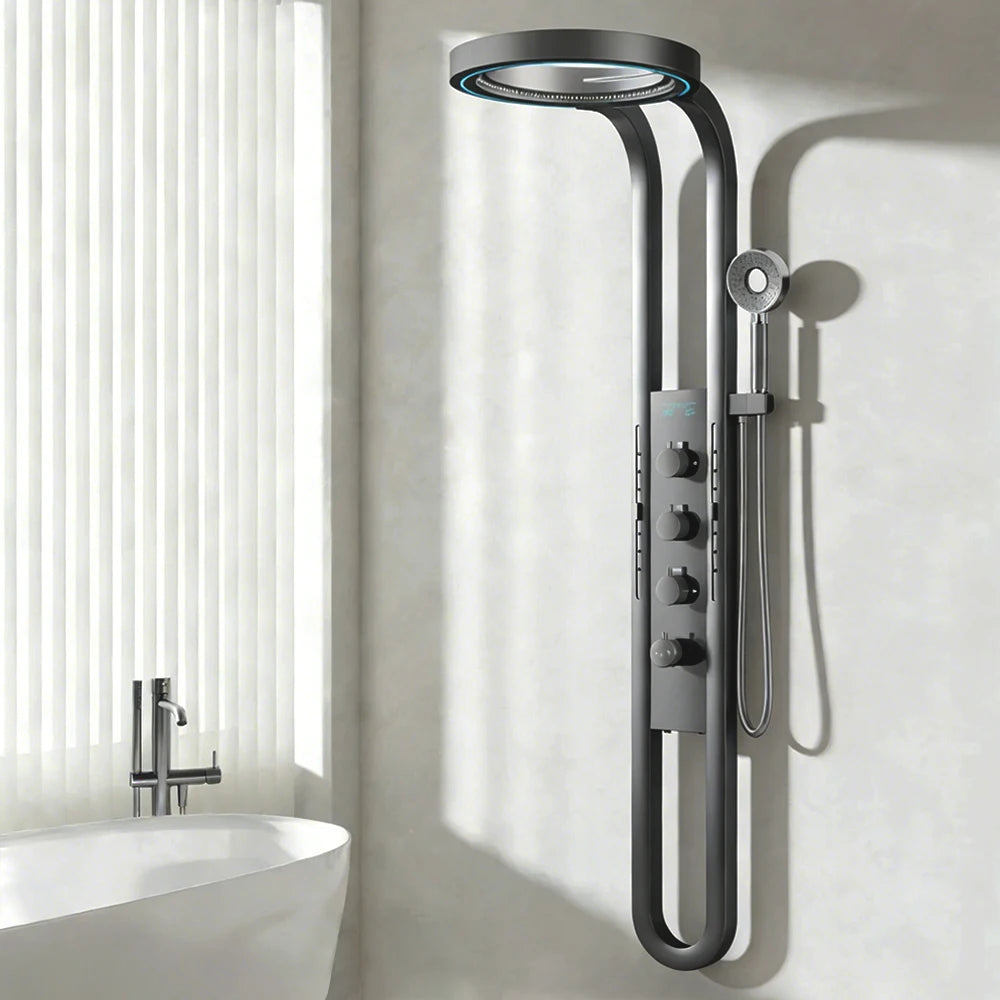 Wall Mounted Light Shower Faucet Panel Led Digital