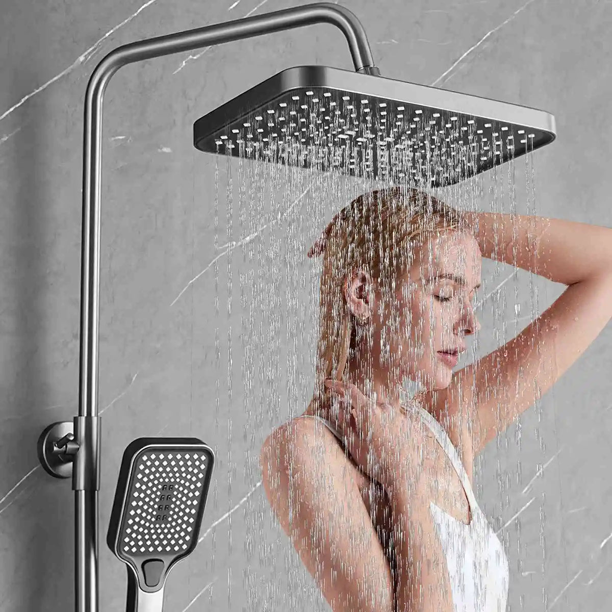 Smart Digital Display Shower Faucet Piano Style Rainlfall