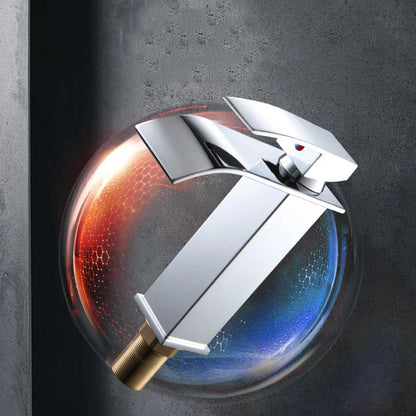 Luxury Black White Gold Waterfall Faucet Cold Pipe
