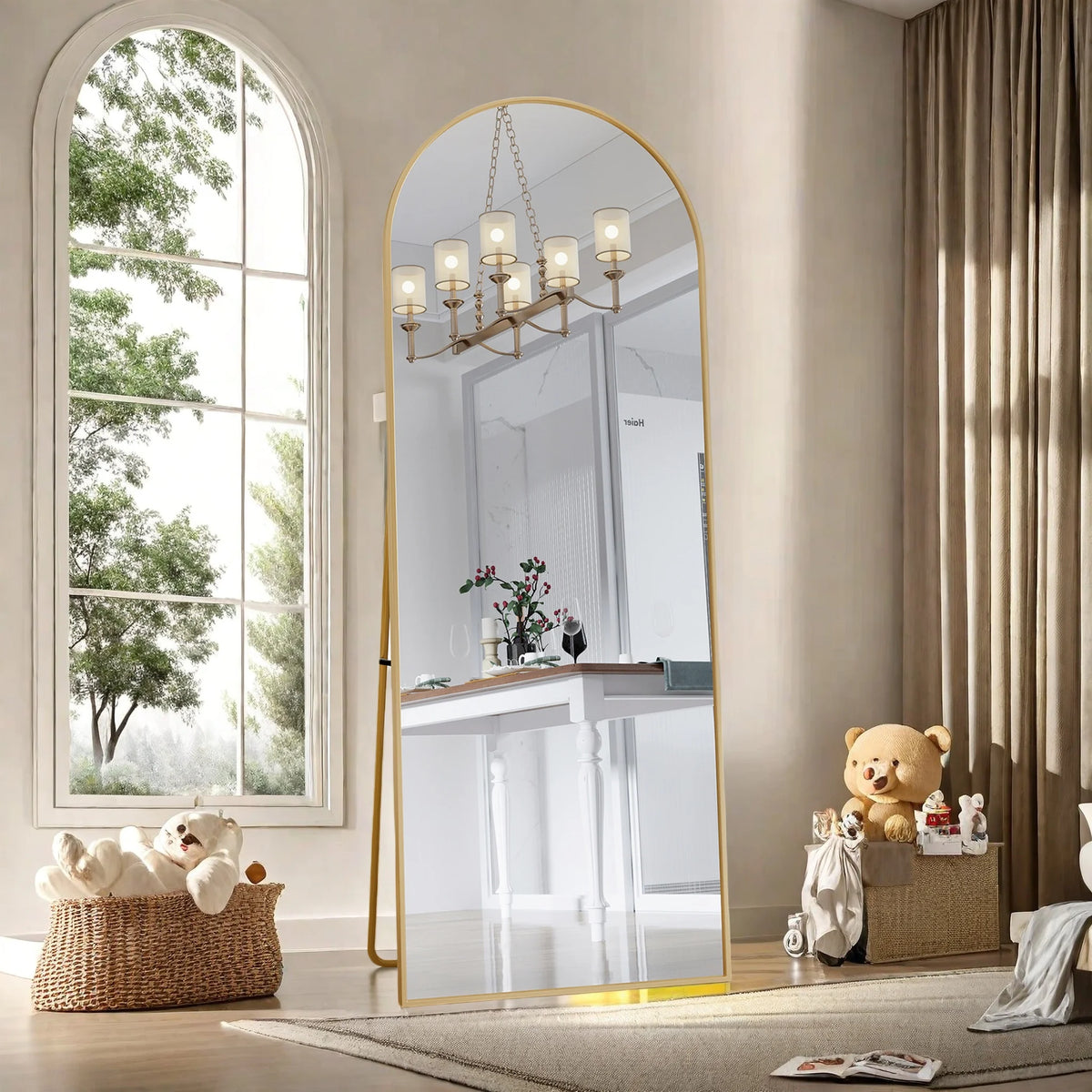 Rosahqnda Full Length Mirror 53x162cm Standing Mirror Wall
