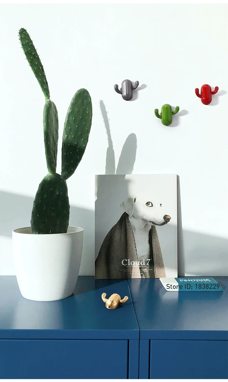 Kak Cartoon Cactus Cloth Hook Hangers Kids Room