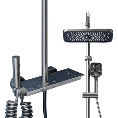 Gray Piano Keys Bathroom Shower Faucet Multiple Water