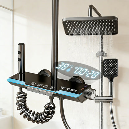 Gray Piano Keys Bathroom Shower Faucet Multiple Water