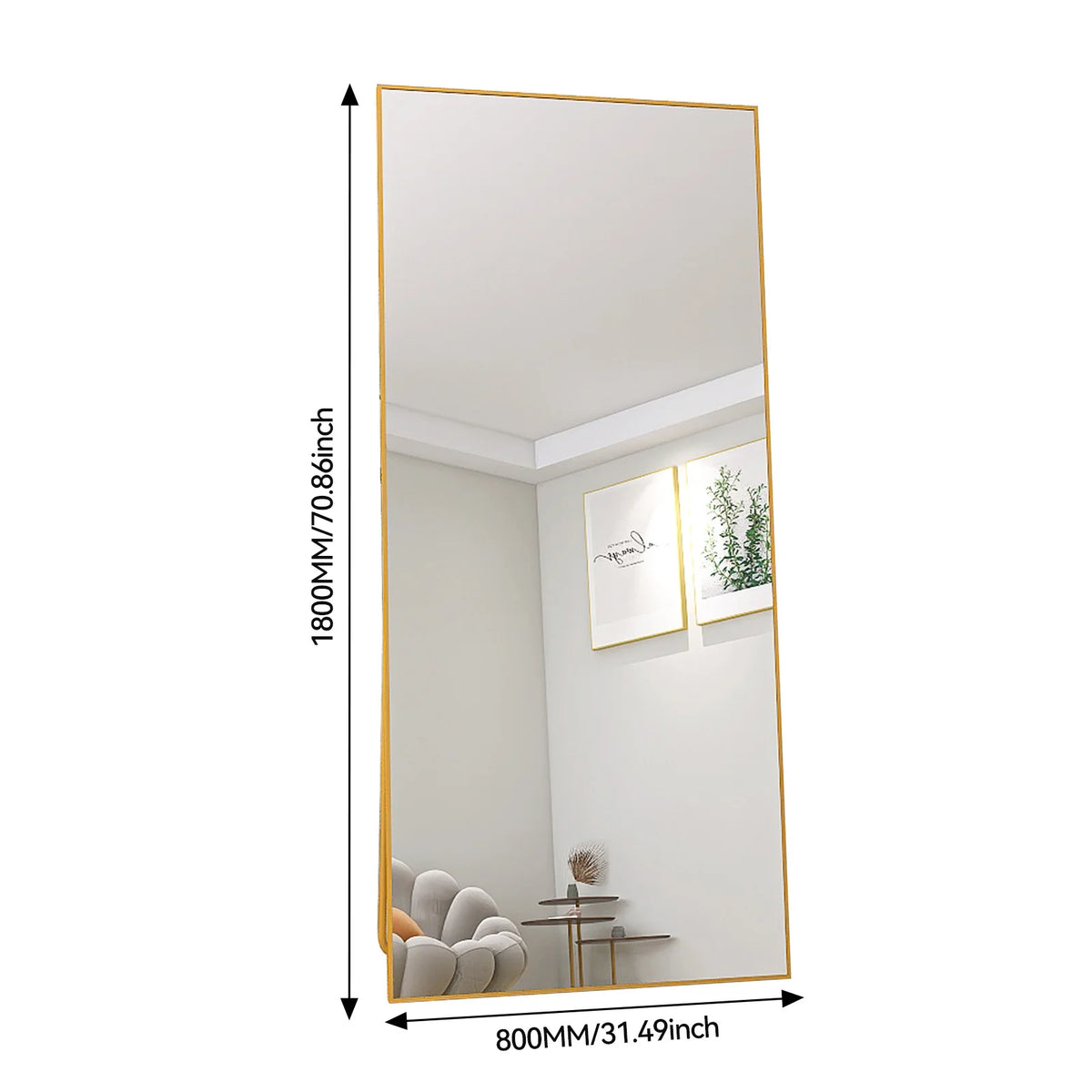 Rosahqnda Full Length Mirror 53x162cm Standing Mirror Wall