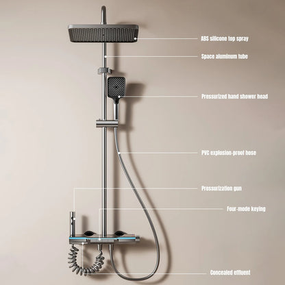 Functions Piano Keys Bathroom Shower Faucet Digital Temperature