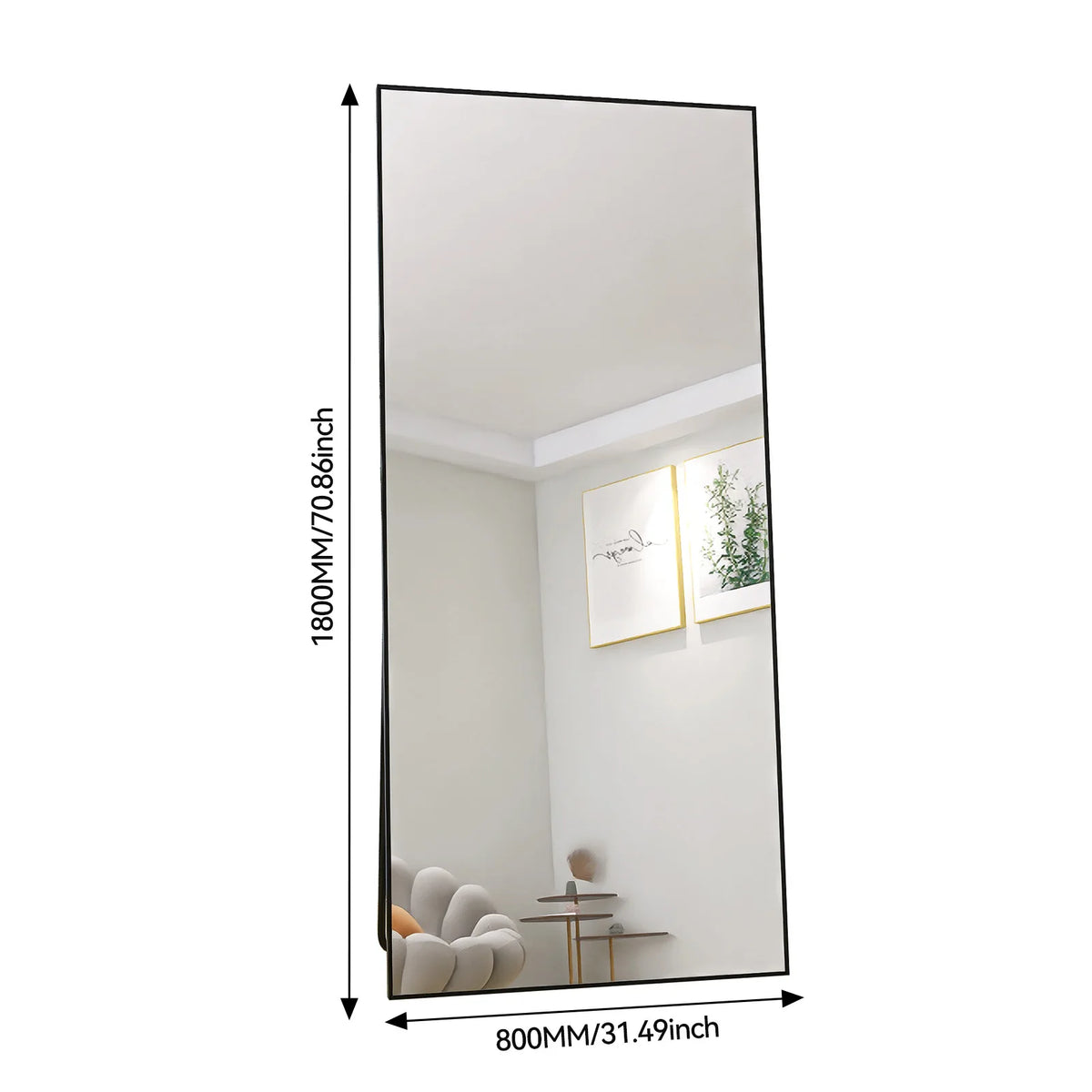 Rosahqnda Full Length Mirror 53x162cm Standing Mirror Wall