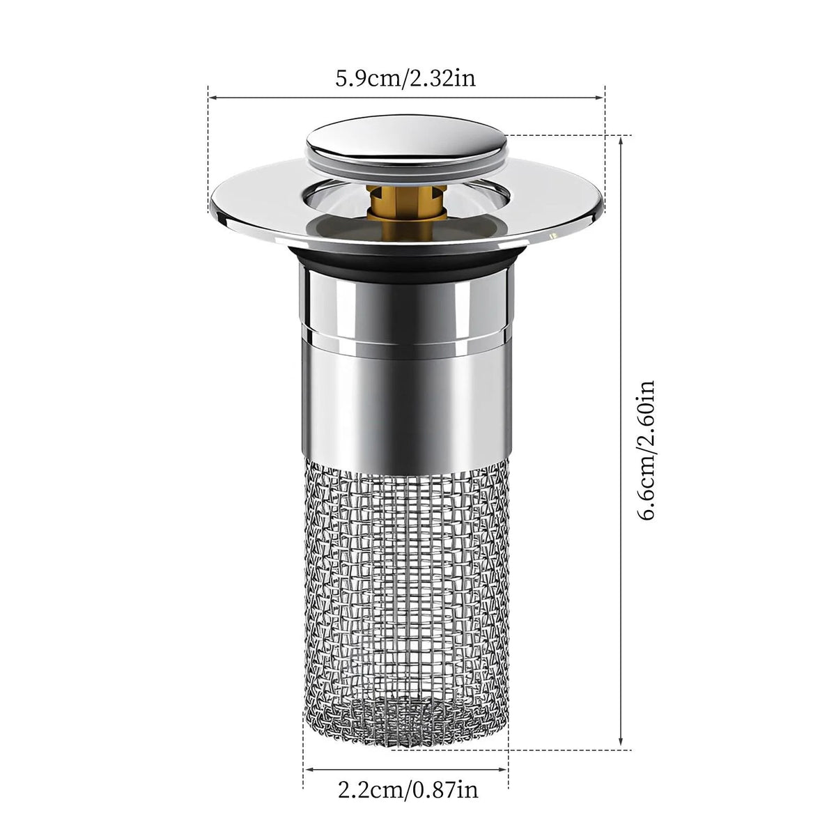 Bathroom Sink Drain Strainer - Pop-Up Filter Removable