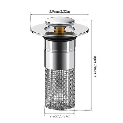 Bathroom Sink Drain Strainer - Pop-Up Filter Removable