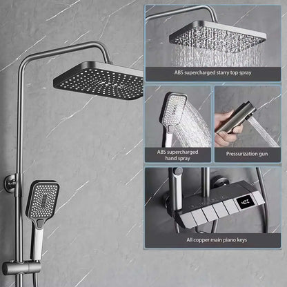 Smart Digital Display Shower Faucet Piano Style Rainlfall