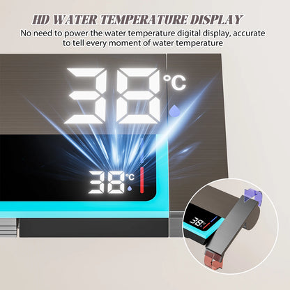 Functions Piano Keys Bathroom Shower Faucet Digital Temperature