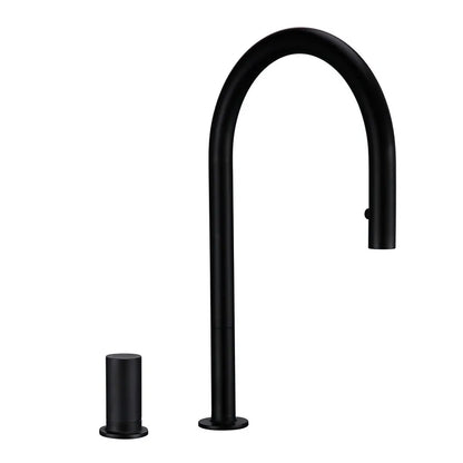 Pull Down Sink Faucet Brushed Gunmetal Black Handle