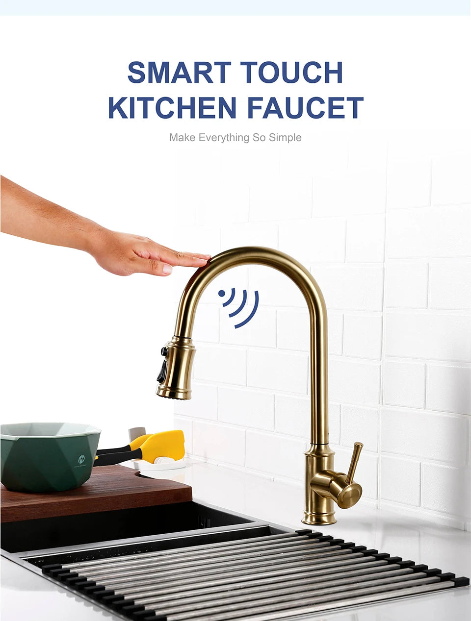 Touch Sensor Faucet Smart Control Mixer Tap Pull