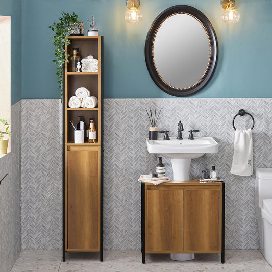 Sobuy Bzr62-Pf Bathroom High-Wardrobe Bathroom Shelf Bathroom