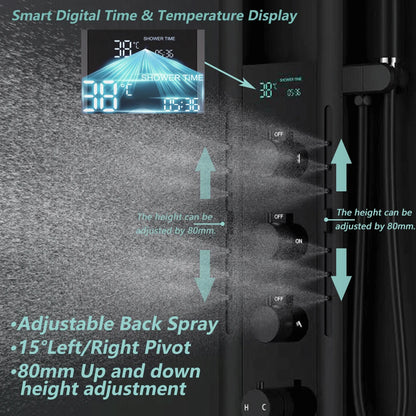 Bathroom Light Shower Faucet Panel Led Digital Display