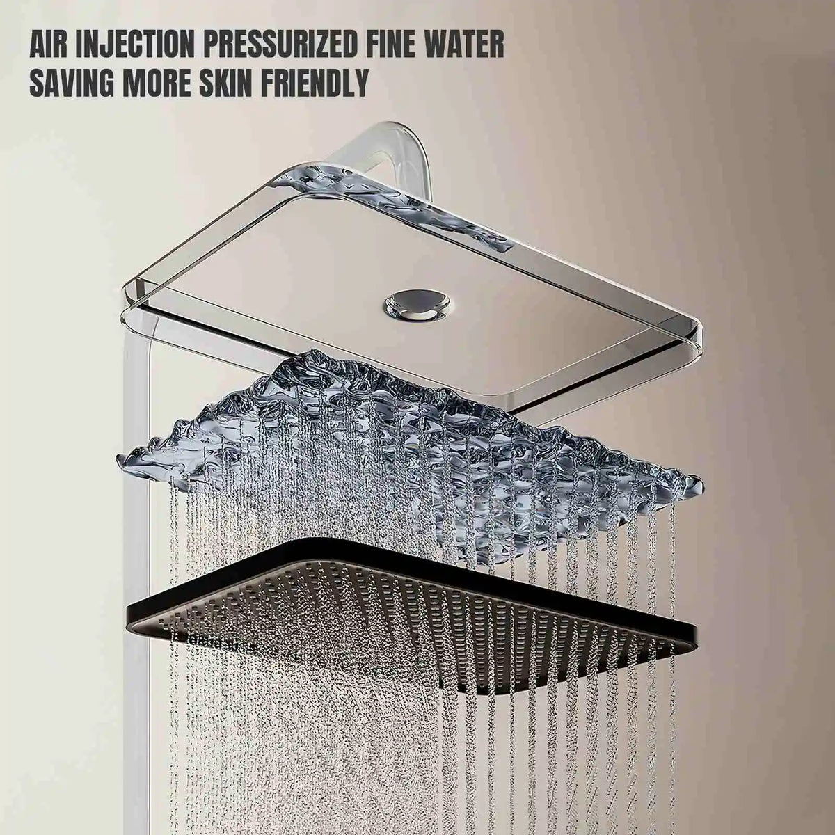 Gray Piano Keys Bathroom Shower Faucet Multiple Water