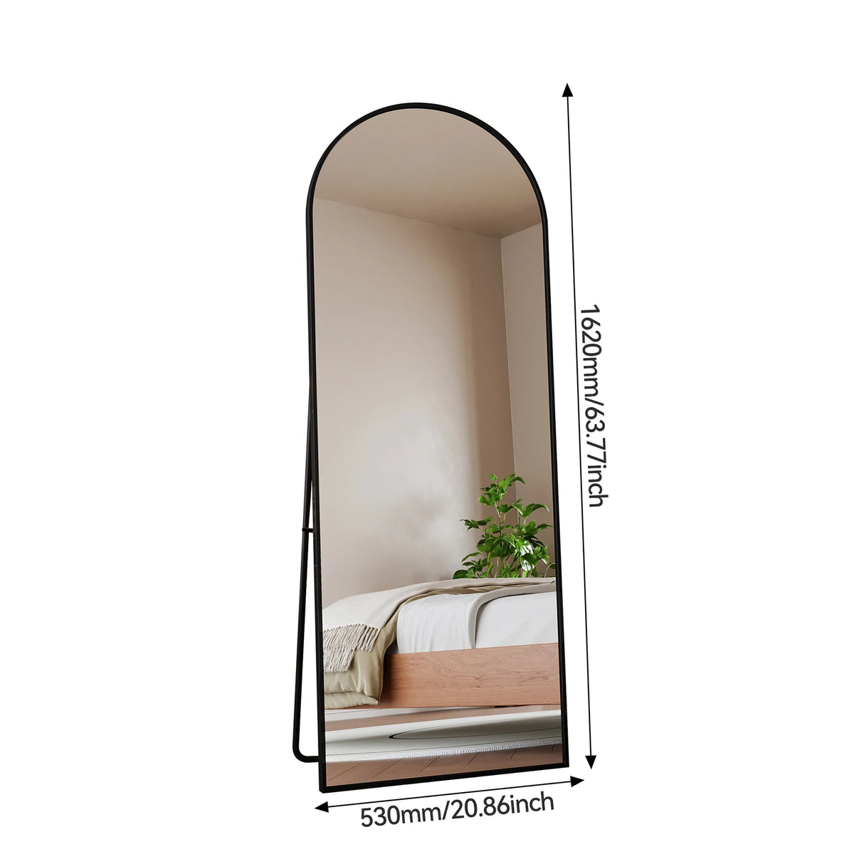 Rosahqnda Full Length Mirror 53x162cm Standing Mirror Wall