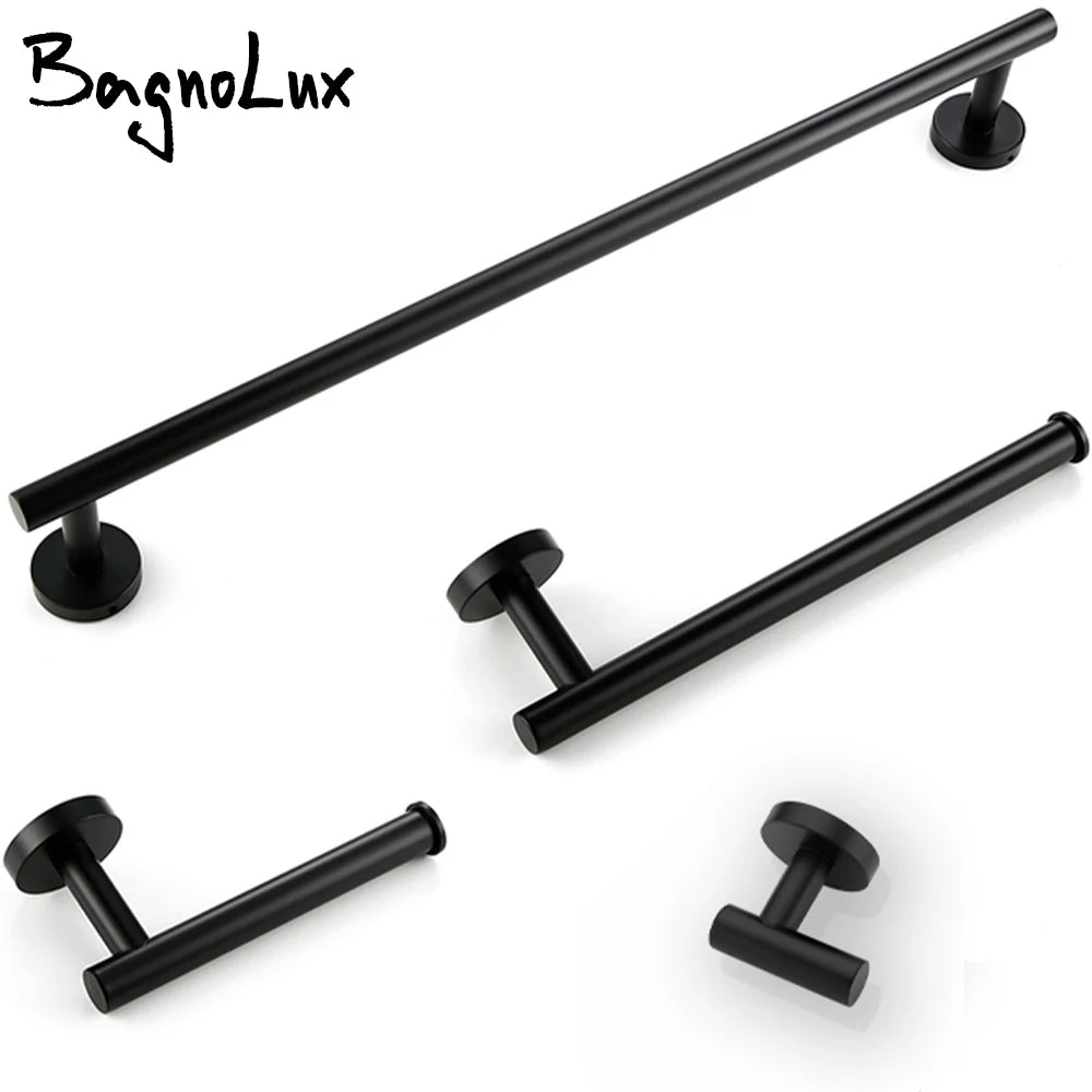 Bathroom Hardware Kit Brushed Stainless Steel Round Wall