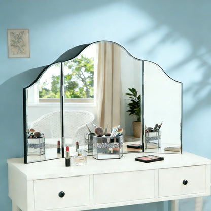 Modern Bevelled Edge Glass Makeup Mirror Fashion Tabletop