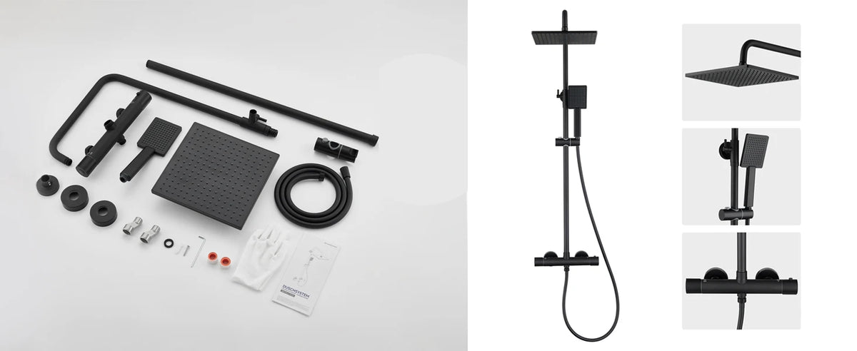 Shower Bar Thermostatic Mixer Tap Anti-Scald Mixer Tap