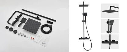 Shower Bar Thermostatic Mixer Tap Anti-Scald Mixer Tap