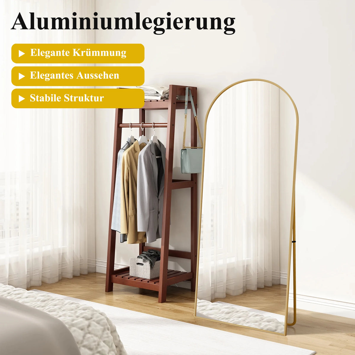 Freestanding Mirror 164 54 Cm Aluminum Alloy Frame