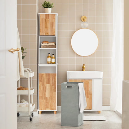 Sobuy Bzr74-W Bathroom High Wardrobe Fold-Out Laundry Bag