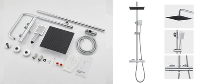 Shower Bar Thermostatic Mixer Tap Anti-Scald Mixer Tap