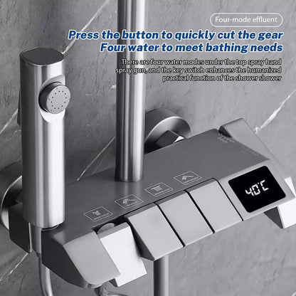 Smart Digital Display Shower Faucet Piano Style Rainlfall