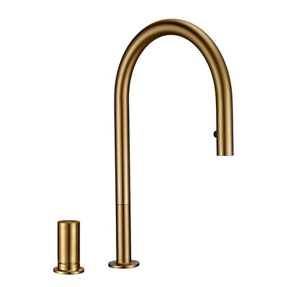 Pull Down Sink Faucet Brushed Gunmetal Black Handle